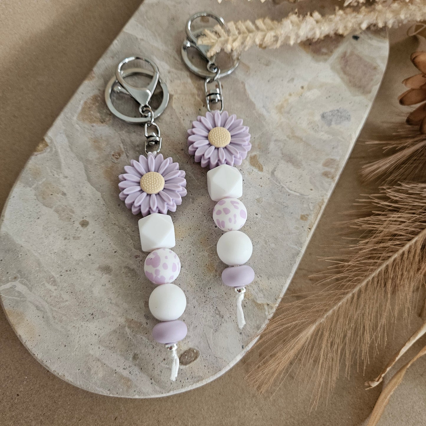 Purple Daisy Keychain